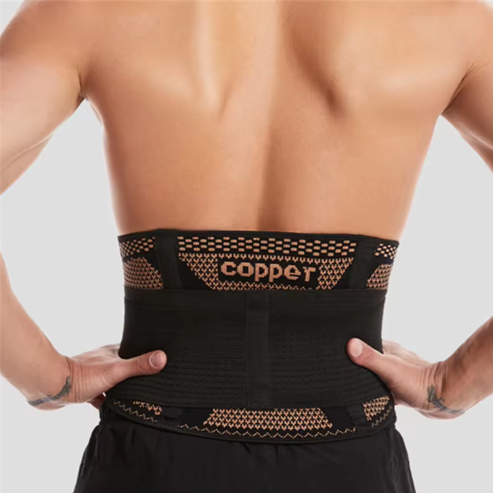 Centura Compresie Lombara Dubla cu Fir de Cupru CuproSmart®, Reglabila, 4 Bare de sprijin - Cuprosmart